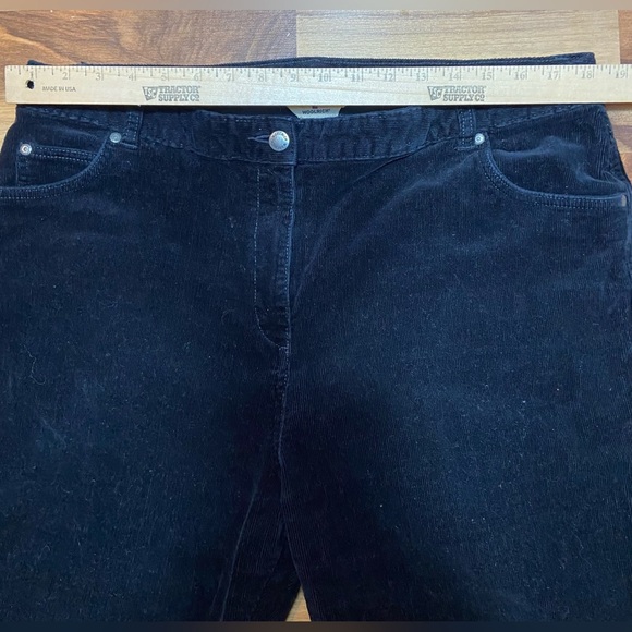 WOOLRICH Women's Black 1215 Corduroy Pants Trousers Mid Rise Cotton Size XL - Picture 4 of 7